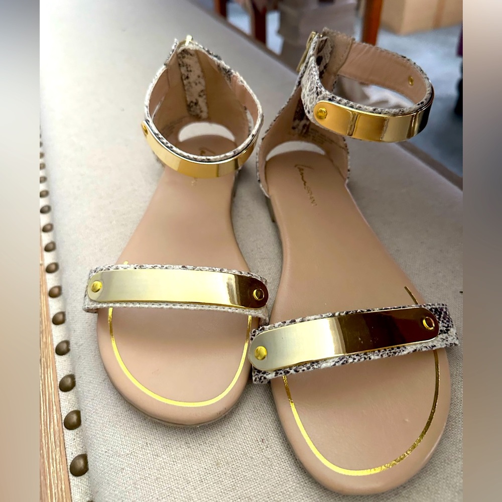 Lane Bryant Gladiator Sandal flats in Lizard print size 8W.